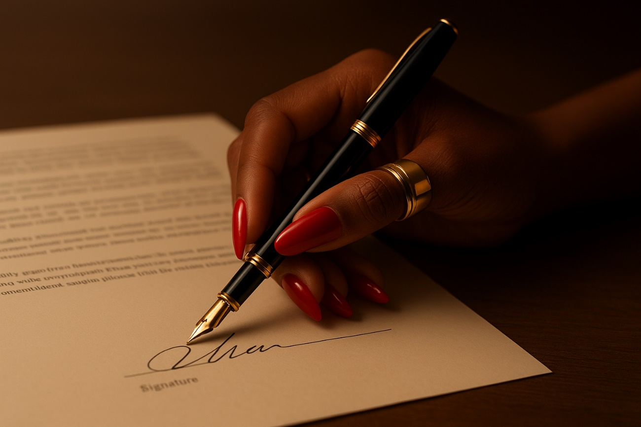 Assinatura de contrato empresarial